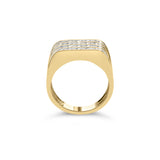 10K Yellow Gold 1.00 Cttw Diamond Multi Row Mens Ring Band
