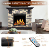 50 Inch Electric Fireplace Stone Mantel Package Y4926