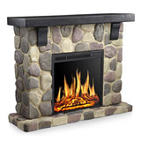 50 Inch Electric Fireplace Stone Mantel Package Y4926
