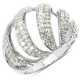 0.98 Carat Genuine White Diamond .925 Sterling Silver Ring
