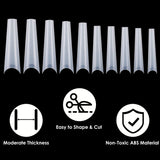 Brand 7DAY'S 500Pcs False Nail Tips C Curve Half Cover French Nails Extra Long Fake Finger Nails For Nail Art Salons Home DIY 10 Sizes