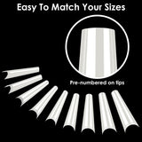 Brand 7DAY'S 500Pcs False Nail Tips C Curve Half Cover French Nails Extra Long Fake Finger Nails For Nail Art Salons Home DIY 10 Sizes