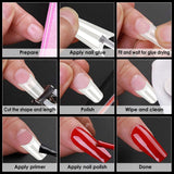 Brand 7DAY'S 500Pcs False Nail Tips C Curve Half Cover French Nails Extra Long Fake Finger Nails For Nail Art Salons Home DIY 10 Sizes