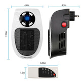 500W Portable Heater Fan Wall Outlet with Remote Control