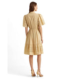 Lauren Ralph Lauren Laser-Cut Poplin Dress, Size 14