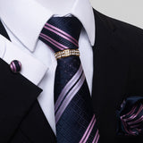 Multi Colored Striped Floral Mens Tie