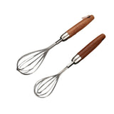 Stainless Steel Wooden-handled Manual Kitchen Mixeregg Beater Gadget