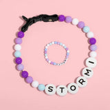 Pet Beaded Name Collar With Bracelet Set Custom Dog Collar With Beads DIY Name Dog Letter Necklace Dog Pearl Beaded Collar