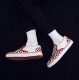 Korean version of casual wild students low to help men's shoes Harajuku ulzzang lattice one pedal men canvas shoes lazy