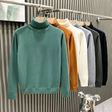 Mens Loose-fitting Warm Turtleneck Knit Sweater