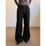 American-style Retro Pleated Thickened Wool Casual Suit Pants