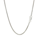 Sterling Silver Rhodium Plated Round Box Chain 1.8mm