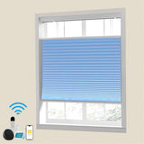 Raised Flag Day-Night Shade With Remote Control And Solar Panel-Full Blackout Motorized Shades For Home And Office-Cordless Organ Shade-Cordless Cellular Shade-Khaki