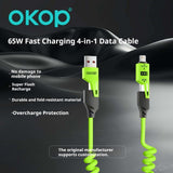 KP-314 3-in-1 4-in-1 65W Retractable Charging Cable Fast Charging For Appl Huawe Cross-Border Product