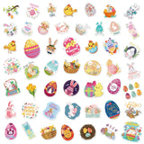 50pcs/roll Easter Day Bunny Rabbit Stickers Roll; Cute Happy Easter Stickers For Kids Children Card Scrapbooking; Easter Art Craft; Easter Gift; Party Favours Decorations; Easter Basket Stuffers