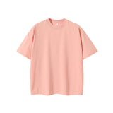 Double Yarn Short Sleeve Sweat-absorbing Cotton T-shirt Top