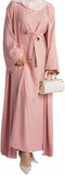 2PCS Women's Muslim Dresses Abaya Islamic Dubai Prayer Dress Robe Long Cardigan Maxi Dress
