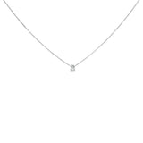 14K White Gold 1/2 Cttw Pear Shape Lab-Grown Diamond 3-Prong Solitaire Pendant Necklace 18 Inch (F-G Color, VS2-SI1 Clarity)