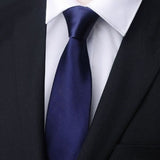 Mens Business Formal Zipper Tie With Blue Stripes