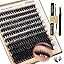 Focipeysa Eyelash Extension Kit, 200pcs 80D Mink Fur False Eyelashes, 10-18mm DIY Lash Clusters, Matte Black, Vegan, Cruelty Free, Includes Lash Bond & Remover, Tweezers