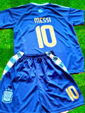 Lionel Messi Argentina 2024/25 Kids Soccer Jersey Kit Youth Toddler Sizes 3T-Y XL