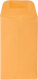 JAM PAPER #3 Coin Business Colored Envelopes - 2 1/2 x 4 1/4 - Brown Kraft Manila - 50/Pack