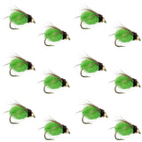 Bead Head LaFontaine Green Deep Sparkle Caddis Pupa - 12 Flies Size 16