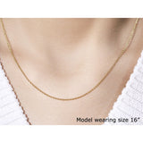 14k Yellow Gold Round Cable Link Chain 1.3mm