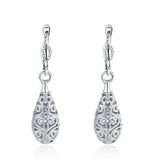 18K Gold Laser Cut Filigree Drop Earrings - Assorted Colors