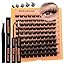 Focipeysa Eyelash Extension Kit, 200pcs 80D Mink Fur False Eyelashes, 10-18mm DIY Lash Clusters, Matte Black, Vegan, Cruelty Free, Includes Lash Bond & Remover, Tweezers