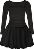 EXARUS Girls Dress Off The Shoulder Bodycon/Bubble Long Sleeve Teen Ruched Homecoming Dance Party Prom Tween Dresses