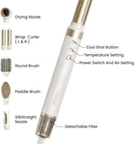 GLAMUP® 6 in 1 Hot Air Styler, Tight Grip, Powerful High Speed Dryer, Volumizer, Blow Dryer Brush, Curling Volumizing Hair Styler Gift Set with Travel Bag