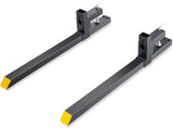 VEVOR Pallet Forks, 4000 lbs Clamp on Pallet Forks, 60" Total Length Heavy Duty Pallet Forks with Adjustable Stabilizer Bar, Tractor Bucket Forks for Loader Bucket Skid Steer Tractor