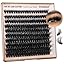 Focipeysa Eyelash Extension Kit, 200pcs 80D Mink Fur False Eyelashes, 10-18mm DIY Lash Clusters, Matte Black, Vegan, Cruelty Free, Includes Lash Bond & Remover, Tweezers
