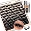 Focipeysa Eyelash Extension Kit, 200pcs 80D Mink Fur False Eyelashes, 10-18mm DIY Lash Clusters, Matte Black, Vegan, Cruelty Free, Includes Lash Bond & Remover, Tweezers