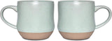 Bosmarlin Large Stoneware Speckled Coffee Mugs Set of 2, Big Tea Cup, 17 Oz, Dishwasher and Microwave Safe