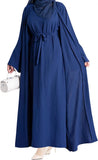 2PCS Women's Muslim Dresses Abaya Islamic Dubai Prayer Dress Robe Long Cardigan Maxi Dress