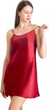 THXSILK Women's Silk Nightgown, 100% Real 19 Momme Mulberry Silk Sleepwear Round Neck Spaghetti Strap Chemise Nightdress
