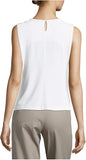 DKNY Women's Pleated-Neck Top, Cream, Size XL