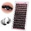 Focipeysa Eyelash Extension Kit, 200pcs 80D Mink Fur False Eyelashes, 10-18mm DIY Lash Clusters, Matte Black, Vegan, Cruelty Free, Includes Lash Bond & Remover, Tweezers