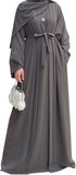 2PCS Women's Muslim Dresses Abaya Islamic Dubai Prayer Dress Robe Long Cardigan Maxi Dress