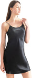 THXSILK Women's Silk Nightgown, 100% Real 19 Momme Mulberry Silk Sleepwear Round Neck Spaghetti Strap Chemise Nightdress