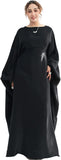 Dubai Bat Sleeve Dress Shiny Robe for Women Muslim 1pc Abaya Eid Prayer Clothes Soft Dubai Travel Party Dress Maxi Abaya