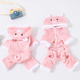 Fleece-lined Thermal Coral Fleece Pig Pet Costume Cat Clothes Small Dog