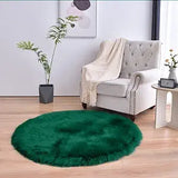 duduta Navy Blue Faux Sheepskin Throw Rug 2x3 ft, Fluffy Shag Fur Chair Cover Small Bedside Dorm Rug Non Slip Machine Washable