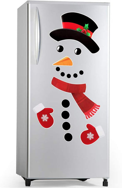 D-FantiX Snowman Christmas Refrigerator Magnets Set of 16, Cute Funny Fridge Magnet Refrigerator Stickers Holiday Christmas Decorations for Fridge, Metal Door, Garage, Office Cabinets (Large)