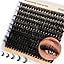 Focipeysa Eyelash Extension Kit, 200pcs 80D Mink Fur False Eyelashes, 10-18mm DIY Lash Clusters, Matte Black, Vegan, Cruelty Free, Includes Lash Bond & Remover, Tweezers