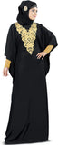MyBatua Free Size Womens Kaftan Gold Embroidered Fancy Abaya Evening Gown Muslim Maxi Dress KF-003