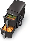 Ninja Air Fryer, 10QT DoubleStack XL 2-Basket, Compact Design, Cooks 5lb Whole Chicken, Feeds Up to 8 People, 6-in-1 Air Fryer, Roast, Bake & More, Easy to Clean, Dishwasher Safe Parts, Grey, SL401