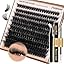 Focipeysa Eyelash Extension Kit, 200pcs 80D Mink Fur False Eyelashes, 10-18mm DIY Lash Clusters, Matte Black, Vegan, Cruelty Free, Includes Lash Bond & Remover, Tweezers